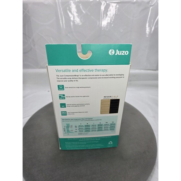 Juzo Reversible Short Stretch Compression Wrap, Long Resting Sz Small BLK- Beige - Picture 5 of 8